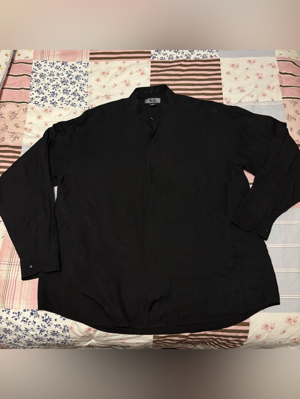 Chaps Black Long Sleeve Button Up